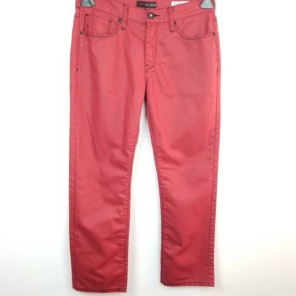 Red Guess Slim Straight Del Mar Fit Jeans 32x30